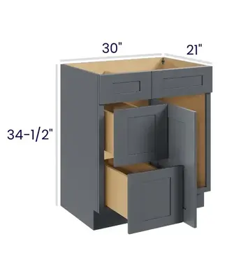V3021DLEB | 30" W | 34.5" H Vanity Combo Bases Left