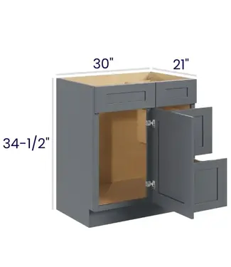 V3021DREB | 30" W | 34.5" H Vanity Combo Bases Right