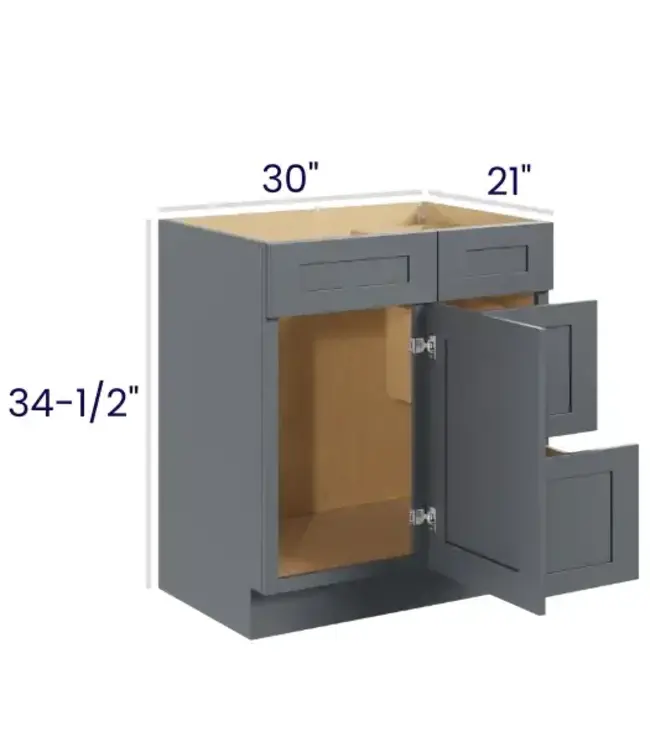 V3021DREB | 30" W | 34.5" H Vanity Combo Bases Right