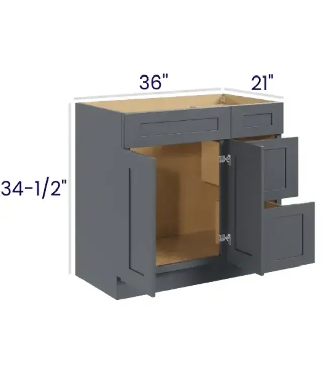 V3621DREB | 36" W | 34.5" H Vanity Combo Bases Right