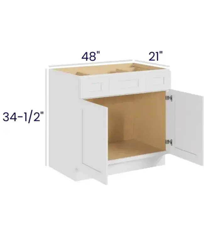 VSD48LP | 48" W | 34.5" H Vanity Sink Drawer Bases