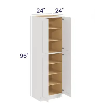 U249624LP | 24" W | 96" H Pantry Cabinets - Double Doors
