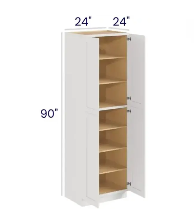 U249024LP | 24" W | 90" H Pantry Cabinets - Double Doors