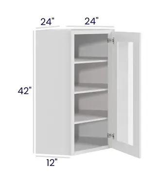DCW2442GDLP | 24" W | 42" H Diagonal Cabinets with Glass Doors