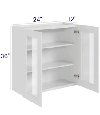 W2436GDLP | 24" W | 36" H Wall Cabinets with Glass Doors - Double Door
