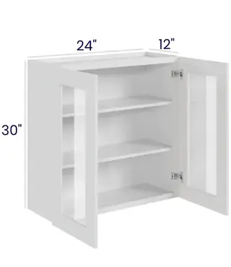 W2430GDLP | 24" W | 30" H Wall Cabinets with Glass Doors - Double Door
