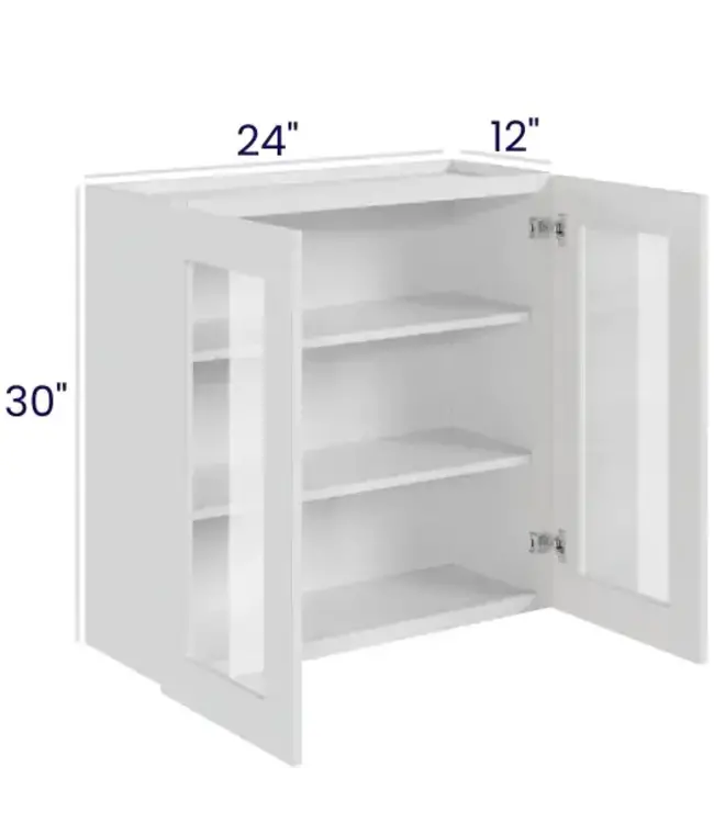 W2430GDLP | 24" W | 30" H Wall Cabinets with Glass Doors - Double Door