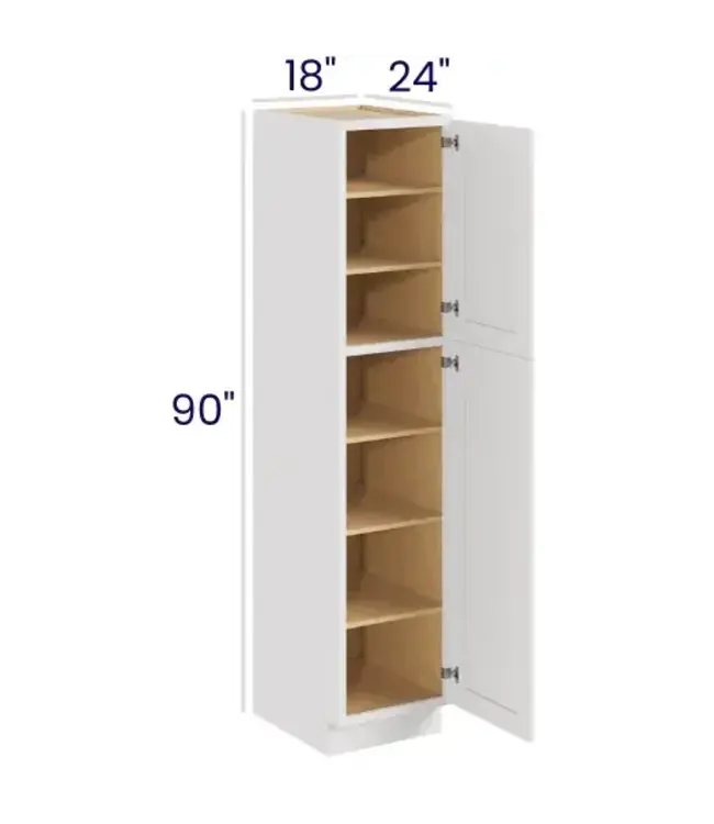 U189024LP | 18"W  | 90" H Pantry Cabinets - Single Door