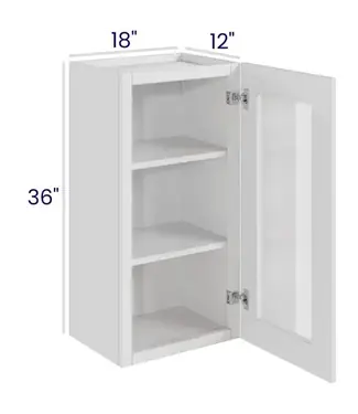 W1836GDLP | 18" W | 36" H Wall Cabinets with Glass Doors - Single Door