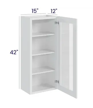W1542GDLP | 15" W | 42" H Wall Cabinets with Glass Doors - Single Door