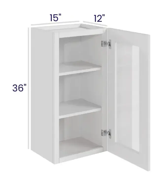 W1536GDLP | 15" W | 36" H Wall Cabinets with Glass Doors - Single Door