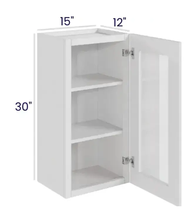 W1530GDLP | 15" W | 30" H Wall Cabinets with Glass Doors - Single Door