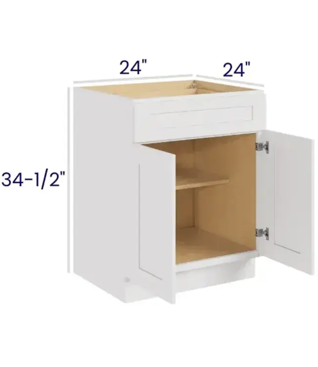B24LP | 24" W | 34.5" H Double Door Single Drawer Bases