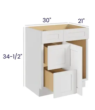 V3621DLLP | 36"W | 34.5" H Vanity Combo Bases Left