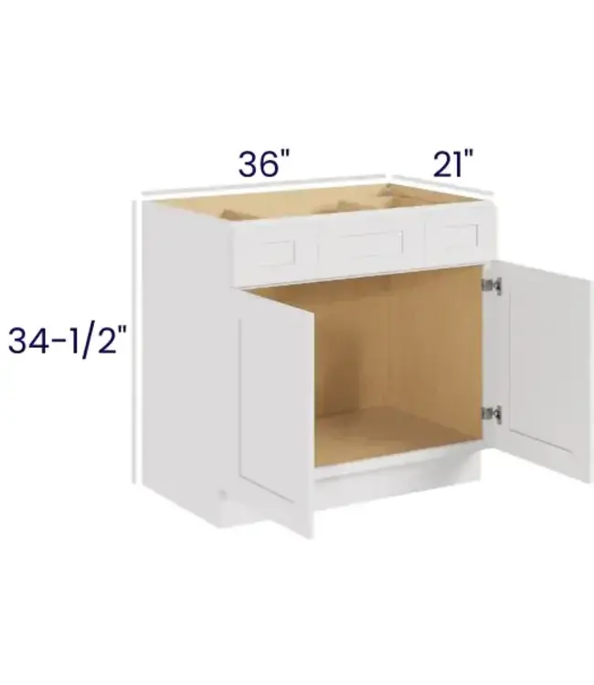 VSD36LP | 36" W | 34.5" H Vanity Sink Drawer Bases