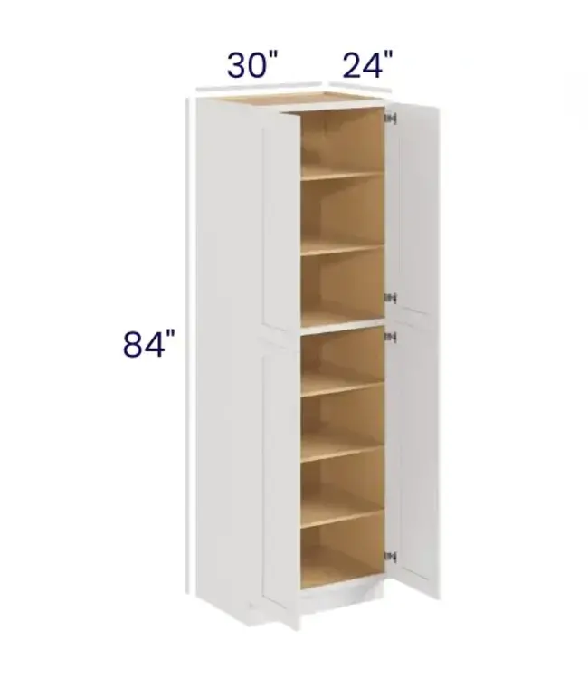 U308424LP | 30" W | 84" H Pantry Cabinets - Double Doors