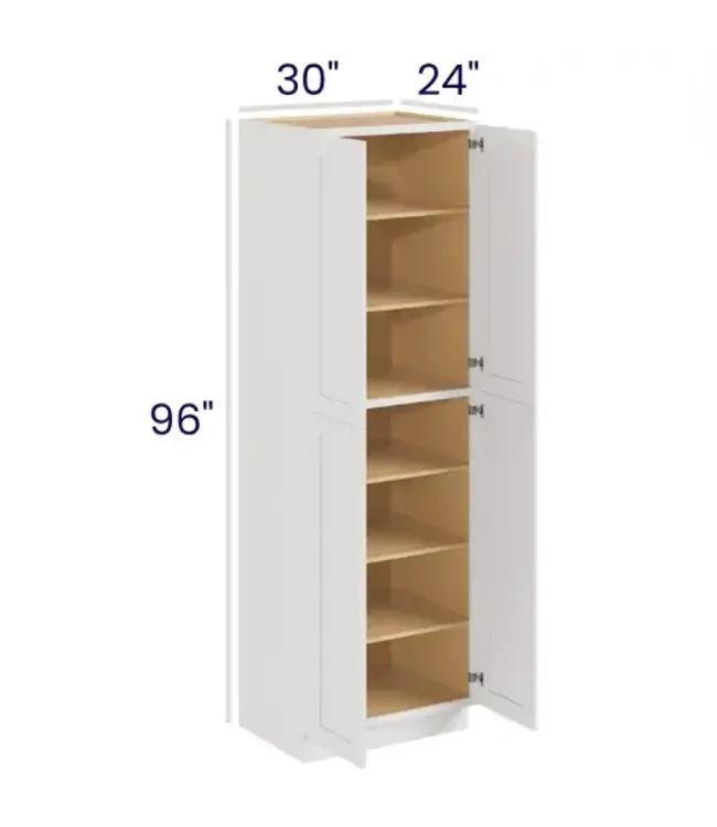 U309624LP | 30" W | 96" H Pantry Cabinets - Double Doors