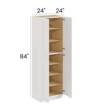 U248424LP | 24"W | 84" H Pantry Cabinets - Double Doors