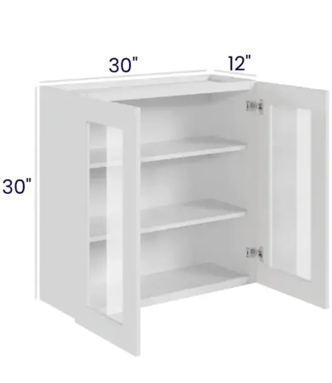 W3030GDLP | 30" W | 30" H Wall Cabinets with Glass Doors - Double Door
