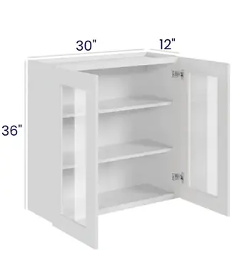 W3036GDLP | 30" W | 36" H Wall Cabinets with Glass Doors - Double Door