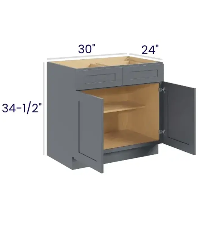 B30EB | 30" W | 34.5" H Double Door Double Drawer Bases