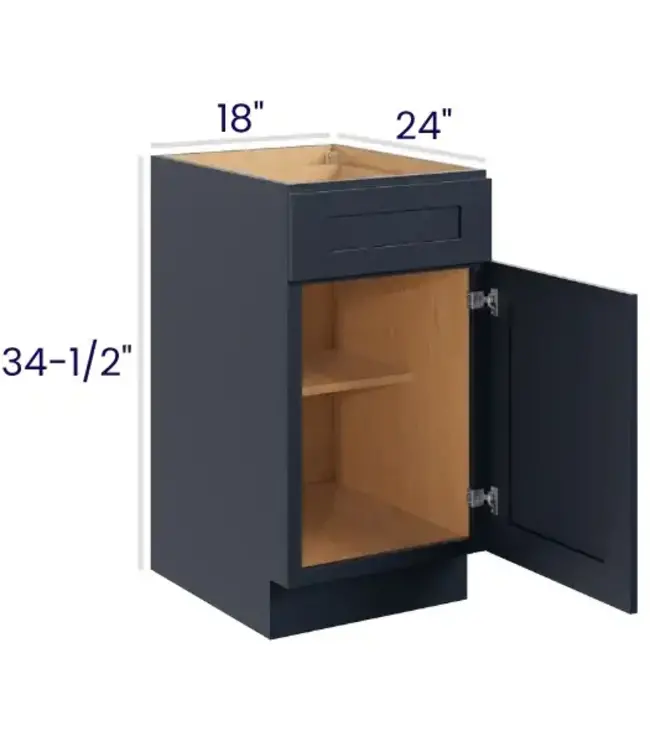 B18PP | 18" W | 34.5" H Single Door Single Drawer Bases