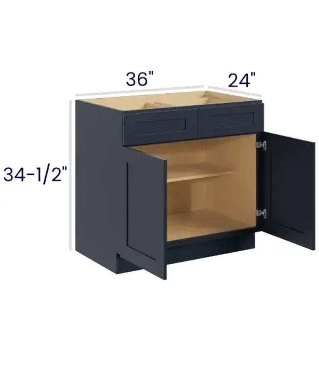 B36PP | 36" W | 34.5" H Double Door Double Drawer Bases