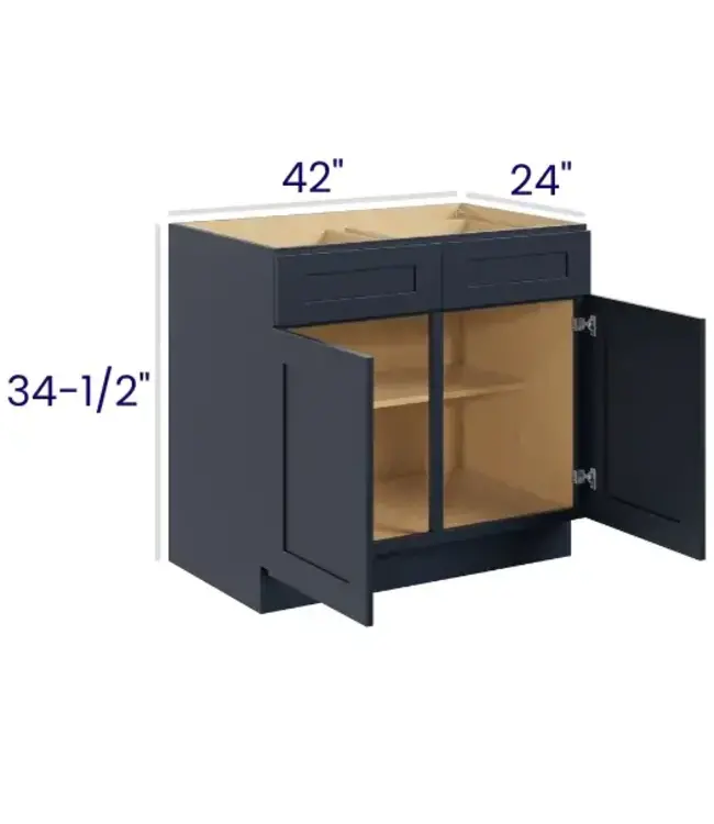 B42PP | 42" W | 34.5" H Double Door Double Drawer Bases