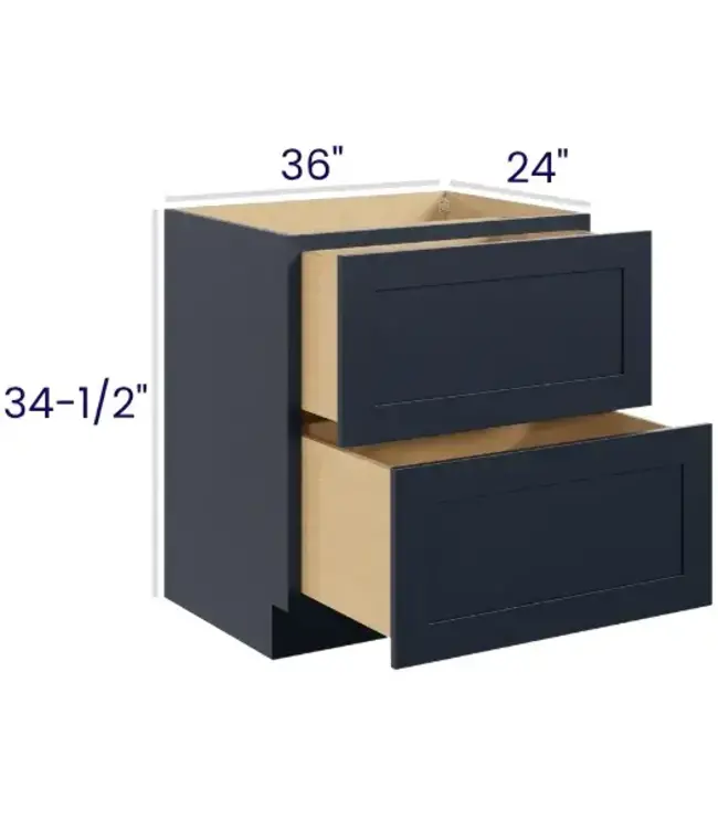 2DB36PP | 36" W | 34.5" H  Two Drawer Bases