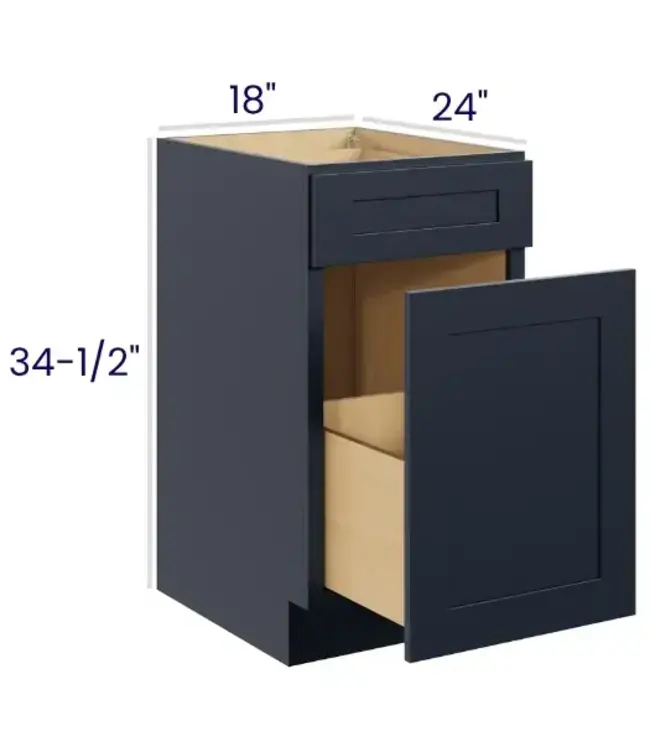 BWB18PP | 18" W | 34.5" H Base With Waste Bin Pullout