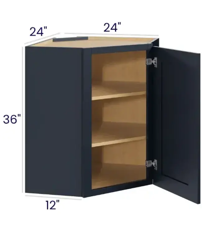 Diagonal Corner Wall Cabinets - 36"H