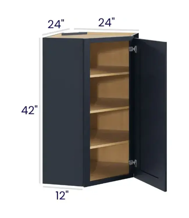 Diagonal Corner Wall Cabinets - 42"H