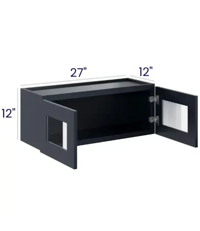 W2712GDPP | 27" W | 12" H Double Door Stacker Cabinets with Glass