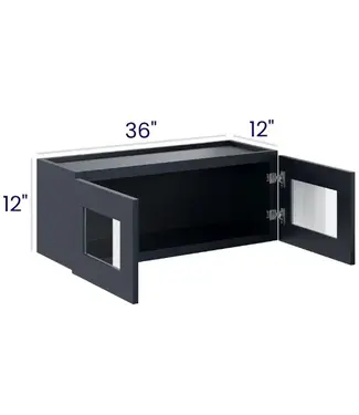 W3612GDPP | 36" W | 12" H Double Door Stacker Cabinets with Glass