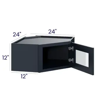 Diagonal Cabinets with Glass Doors 12"H
