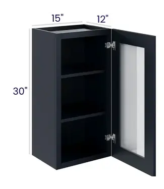36" Wall Cabinets with Glass Doors - Single Door 15"W
