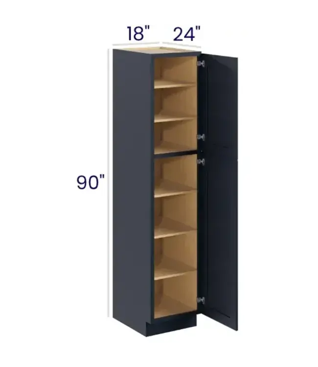 U189024PP | 18" W  | 90" H Pantry Cabinets - Single Door