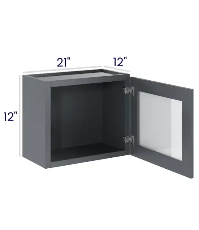 W2112GDEB | 21" W | 12" H Tall Single Door Stacker Cabinets with Glass