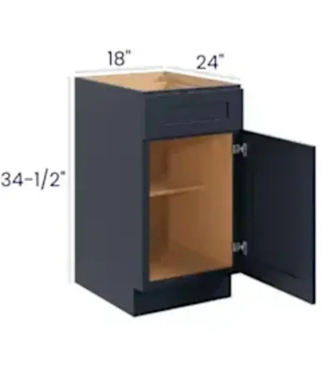 B18PP | 18" W | 34.5" H Single Door Single Drawer Bases