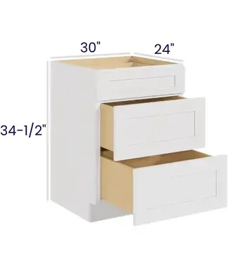 3DB30LP | 30" W | 34.5" H  Three Drawer Bases