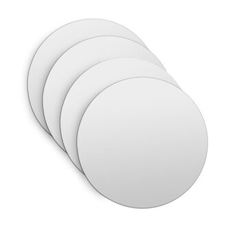 Peel and Stick Mirror Tiles Circular Domino Dot Design Set