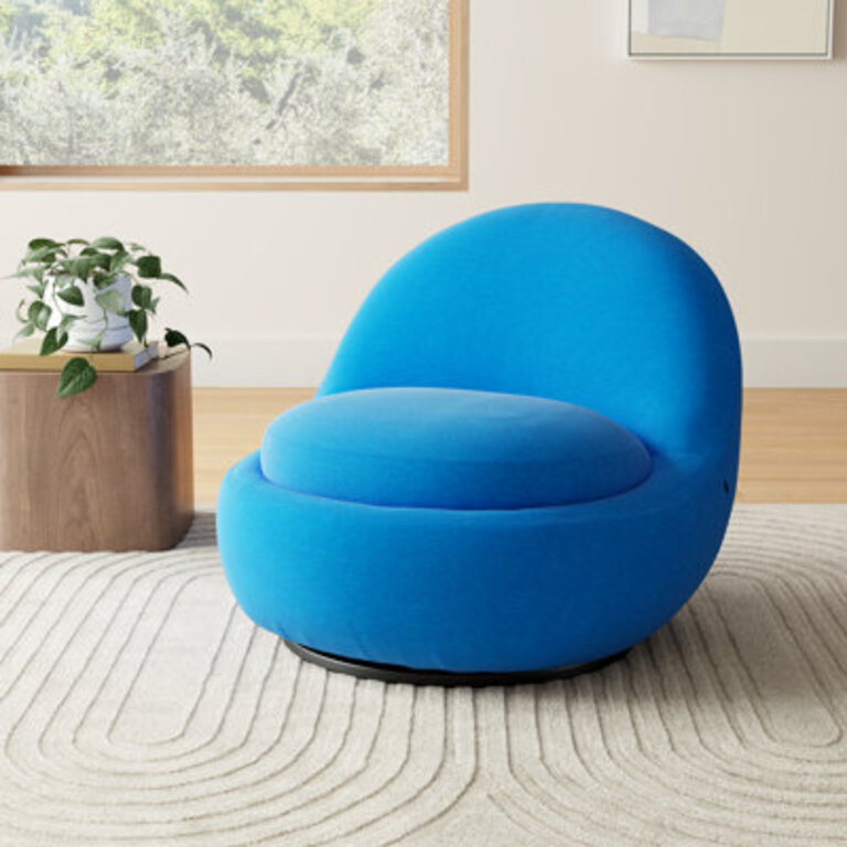 Arc Upholstered Swivel Accent Chair