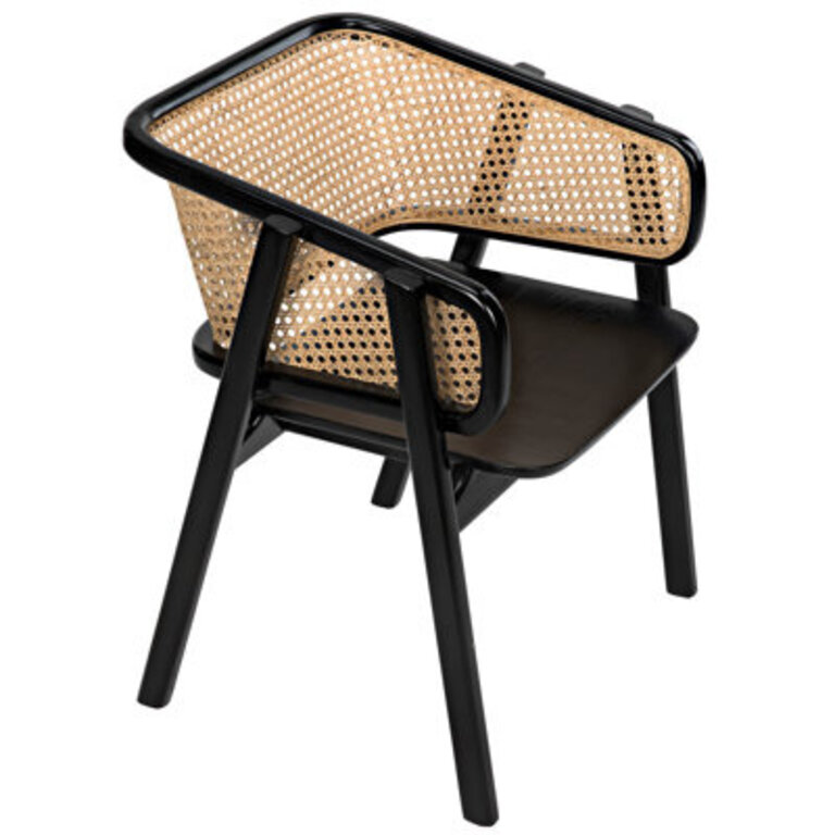 Delphi Chair With Caning Charcoal Black
