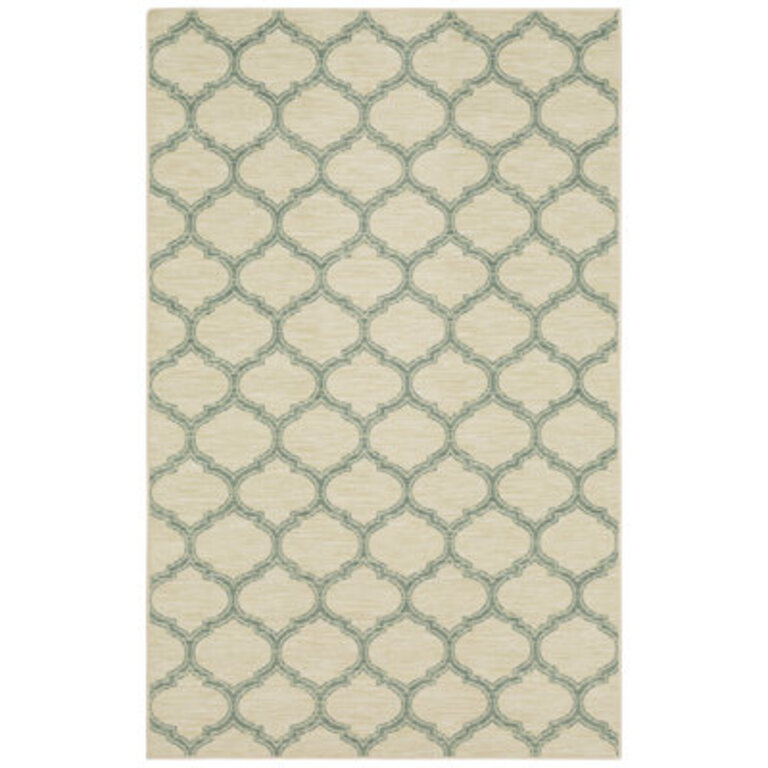 Woodbridge WhiteBlue Transitional Geometric Area Rug
