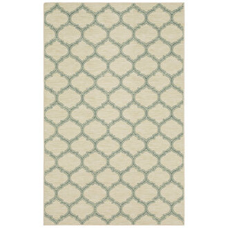 Woodbridge WhiteBlue Transitional Geometric Area Rug