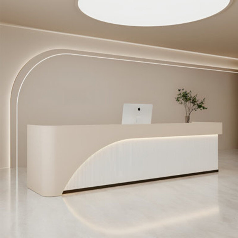 Kaynaat Rectangular Laminate Reception Desk with Filing Cabinet