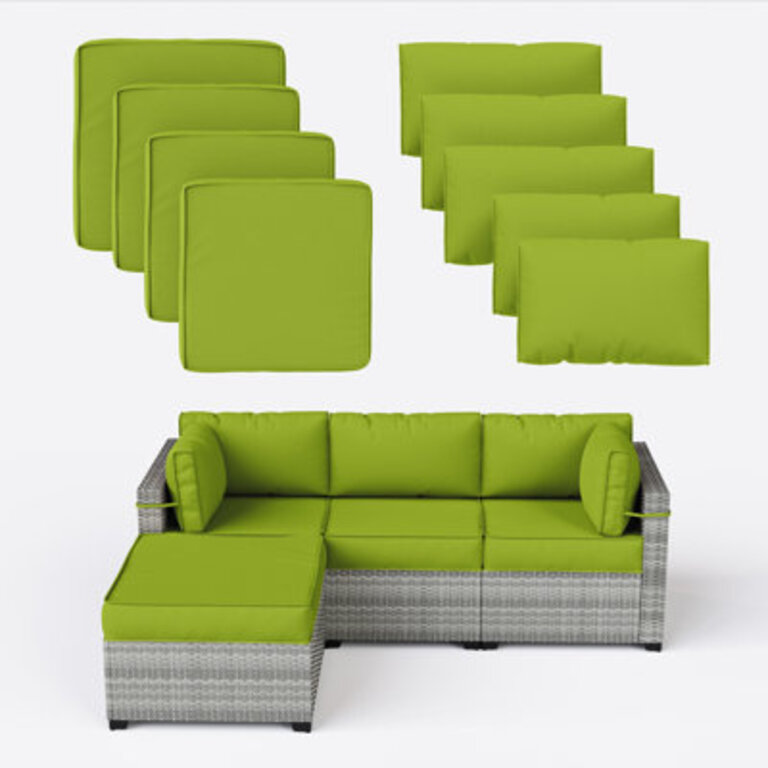 9-Piece Outdoor 3 Cushion Cover Set Set Of 3 Seats  5 Backs 1 Footrest Only Covers