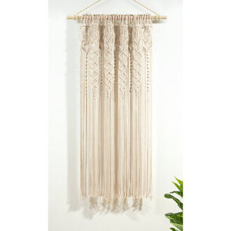 Boho Macrame Textured Cotton Cotton Sheer Curtain Single Panel