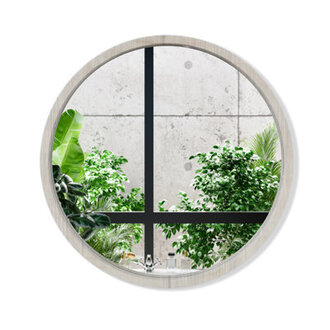 Wood Flat Wall Mirror