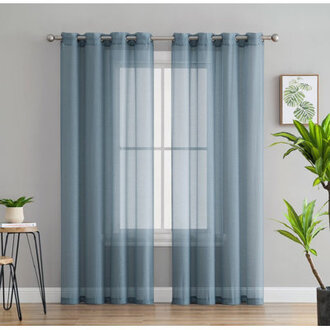 Carmille Polyester Semi Sheer Curtain Pair